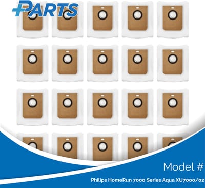 Philips HomeRun 7000 Series Aqua XU7000/02 Stofzakken (20 Stuks, Plus.Parts® alternatief voor XV1472/00)