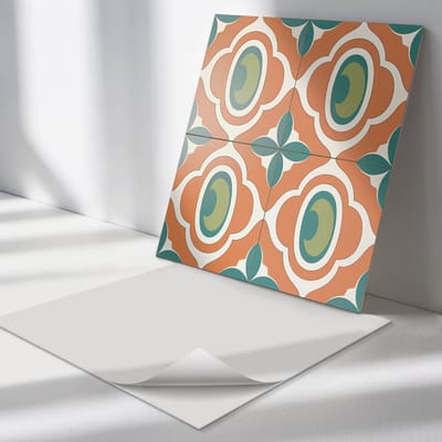 Wallfluent Vinyl Tegels - Mozaïekpatroon met Een Plantenmotief Vloer Tegels PVC - 30 cm x 30 cm - Groente PVC Tegels - 9 stuks - Vierkant PVC Tegels - Texturen Plaktegels - Zelfklevende PVC Tegels - Plaktegels Keuken en Badkamer
