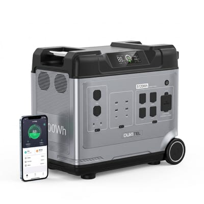 Powerstation 5120Wh-LiFePO4 Accu-4000W AC-Uitgang-Zuivere Sinusgolf-UPS Functie – Noodstroom Camping Werkplek – 55 x 29,9 x 48,7 cm
