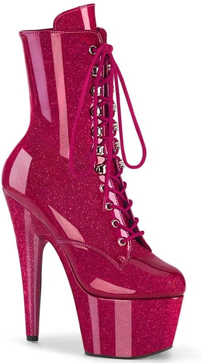 Pleaser - ADORE-1020GP Plateau Laarzen, Paaldans schoenen - US 5 - 35 Shoes - Roze