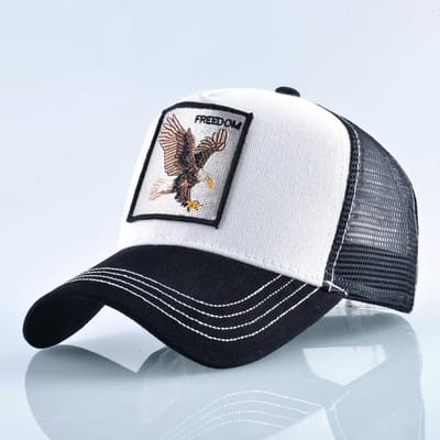 Mode Trucker Caps Met Borduurwerk Geiten Patch Vier Seizoenen Snapback Baseball Cap Voor Mannen Vrouwen Verstelbare Vizier Hoed Adjustable gray