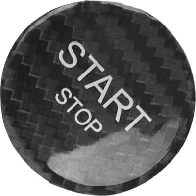 Motor Start Stop Knop Schakelaar Cover Koolstofvezel Ontsteking Startschakelaar Sticker Vervanging voor Peugeot 408 308S 508 zwart