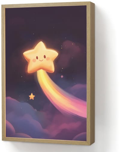 Wandlamp 40x60 cm - Oplaadbaar - Ster - Gezichtje - Lichtgevend - Wandlampen binnen woonkamer - Slaapkamer lamp - Decoratieve nachtlamp - Vloerlamp draadloos