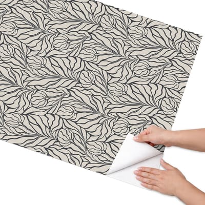 Coloray Meubel Wrap Folie - Beige Meubelfolie - 75x150 cm - Decoratiefolie Zelfklevend Samenstelling van de bladeren - Meubelfolie Zelfklevend - Minimalist Meubelfolie - Wrapfolie Keuken - Wanddecoratie - Achtergronden en patronen