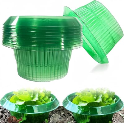 Slakkenbescherming Tuin - 10 stuks - Slakkenring - Slakkenkraag - 23 cm x 12 cm - Slakkenwerend middel voor tuinplanten - Slakkenkraag - Afweerhoes - Beschermende barrière - Geschikt voor sla en kool - Groen