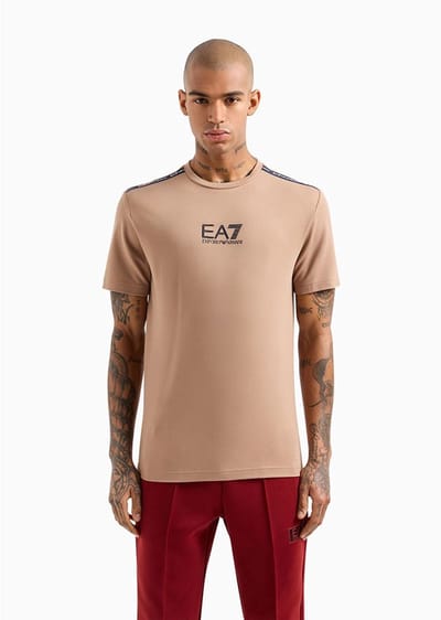Ea7 Emporio Armani 6dpt10-pjtmz T-shirt Met Korte Mouwen Beige S Man