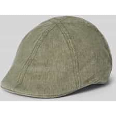 camel active Platte pet van linnenmix - Maat menswear-XL - Olijfgroen