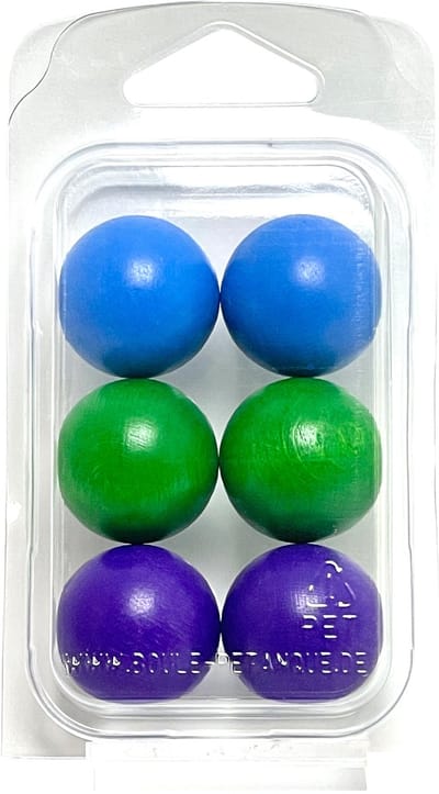 Boulemaus - Jeu de Boules - FM-5 - 6 Buts - kleuren: 2 x donkerblauw - 2 x donkergroen - 2 x violet - 30mm