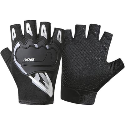 Halfvinger rijhandschoenen average size gray