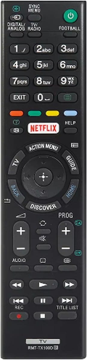 Scoby - Universele Afstandsbediening geschikt voor Sony Smart TV - RMT-TX100D - Eenvoudige Installatie - Sony Beamer - Zwart