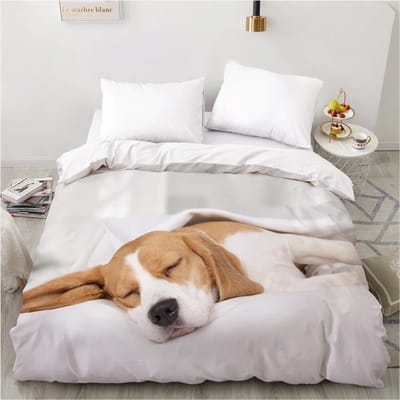 Luxe 3D Beddengoedset Europa Queen King Double Dekbedovertrekset Bedlinnen Comfortabel Deken/Quilt Overtrek Bedset Dier Liggen 140x200cm 3pcs
