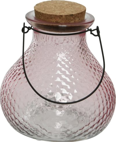 Decoris wespenvanger/wespenval met hengsel - glas - lichtroze - D14 x H13 cm
