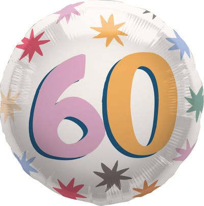 Folat - Folieballon Starburst 60 jaar (45 cm)