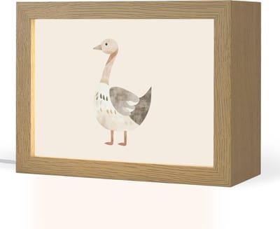 Nachtlampje 20x15 cm - Kinder lampje - Gans - Dier - Pastel kleuren - Tafellamp kinderkamer - Slaapkamer lamp - Bedlamp kinderen - Kinderlampje stopcontact - Wandlamp babykamer - Nachtlampjes