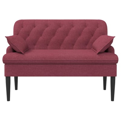 vidaXL - Lovingseat - met - knoopge - tuft - Wijnrood - 111 - x - 68 - x - 80 - cm - Stof