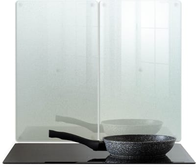 Tulup Afdekplaat Kookplaat - Glazen Afdekplaat Kookplaat - 2 stuks 30 cm x 52 cm - Afdekplaat Gaskookplaat - Rechthoekig Afdekplaat Inductiekookplaat - Semi-Transparante Afdekplaat Kookplaat - Afdekplaat Voor Kookplaat