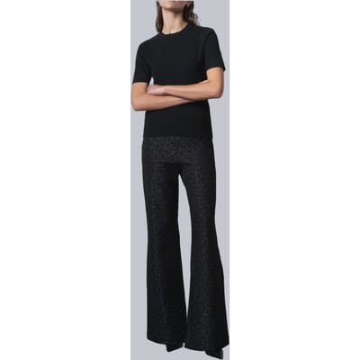 French Connection Yelena Jacquard Flared Trouser Black Maat: 6 | Pantalons Outlet | Dames | Zwart