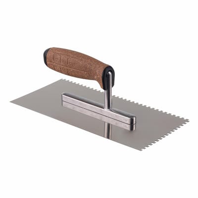 Awtools AW27556 - Getande Metal Trowel - Roestvrij Staal - Aluminium Versterking - Kurken Handvat