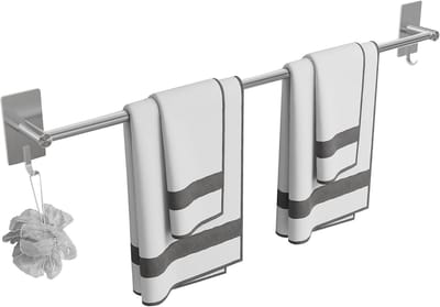 Wandgemonteerde Handdoekhouder 80CM van RVS, Modern Design voor Badkamer, Handdoekrek en Accessoires
