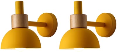 2 Stuks Wandlamp Modern Woonkamer Nachtlampje voor Slaapkamer Wandlampen Kinderkamer Geel