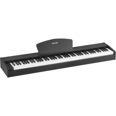 VEVOR gewogen digitale piano, 88 toetsen volledig gewogen, elektrische piano met dubbel klavier en luidsprekers, muziekstandaard, sustainpedaal, opnamefunctie, 280 toetsen, draadloze verbinding, voor beginners, zwart