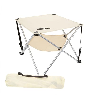 Outdoor Mini Opvouwbare Tafel Draagbaar Lichtgewicht 600D Oxford Doek Opvouwbare Tafel voor Camping BBQ white