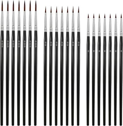 Fijne detail-penselenset met 42 stuks voor schilderen op nummer, modelbouw en miniatuurkunst, geschikt voor acryl en aquarelverf