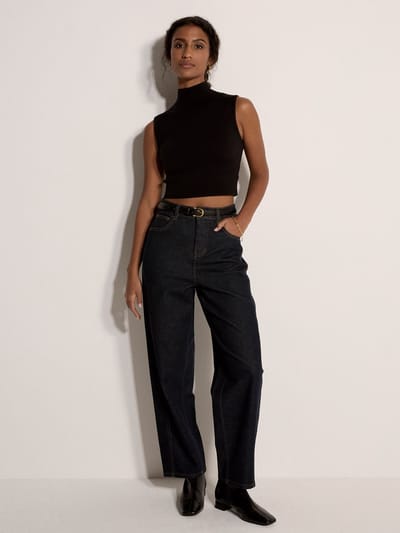 Crop top met hoge hals