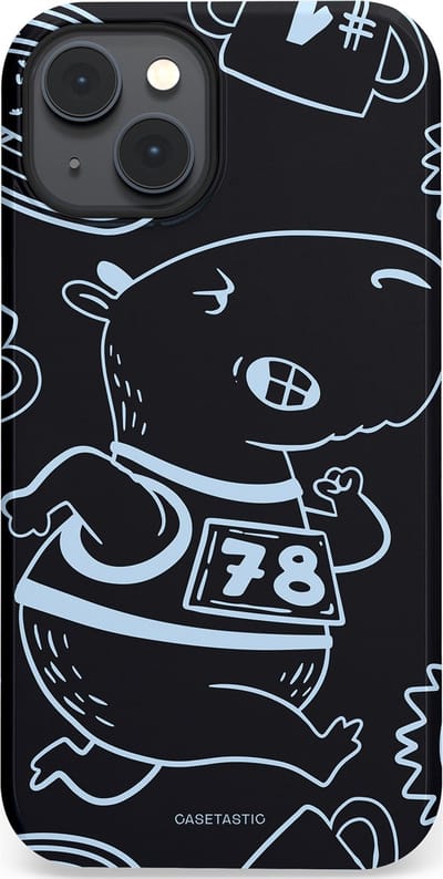 Casetastic Hoesje Geschikt voor Apple iPhone 14 Plus Magsafe - Stijlvolle Beschermende Duo-layer Case - Capibara kampioen