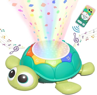 Interactieve Kruipende Schildpad met Afstandsbediening - 5-in-1 Baby Speelgoed met Muziek & Projectie - 6-18 Maanden - Educatieve Motoriek - Cadeau 0-2 Jaar