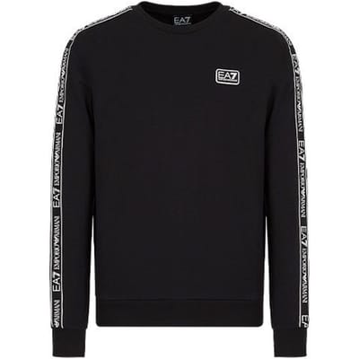 Emporio Armani EA7 SS22 Sweat à capuche avec logo imprimé Col rond Homme sweatshirt Noir 3LPM39-PJ05Z-0200 S black