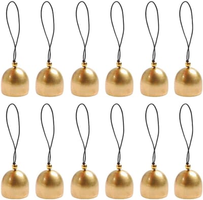 12 stuks kerstversiering koperen bellen 1,5 inch bel kerstversiering voor kerstboom DIY kerstfeestbenodigdheden