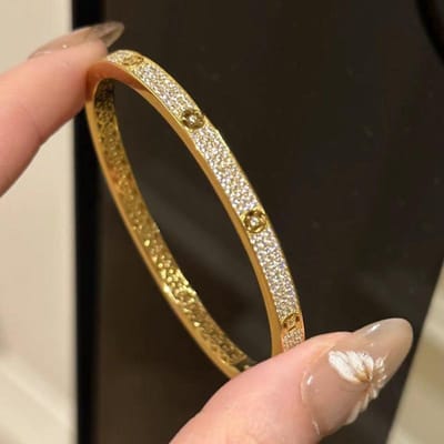 Klassieke Licht Luxe Retro Halve Cirkel Vol Diamant Koperen Munt Design Armband Exquise Bedel Armbanden Sieraden brown