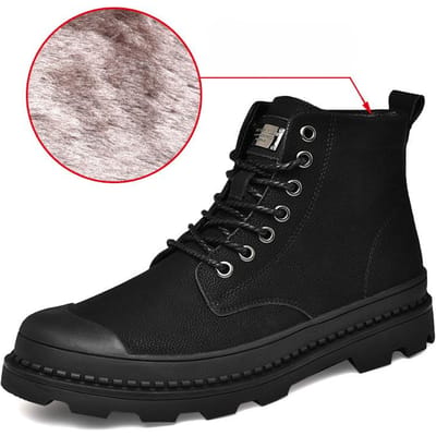 Grande Taille 47 Chaussures d'Automne et d'Hiver en Cuir Imperméable Montantes à la Mode pour Homme Bottines 47 gray