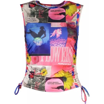 Collage Print Mouwloze Top