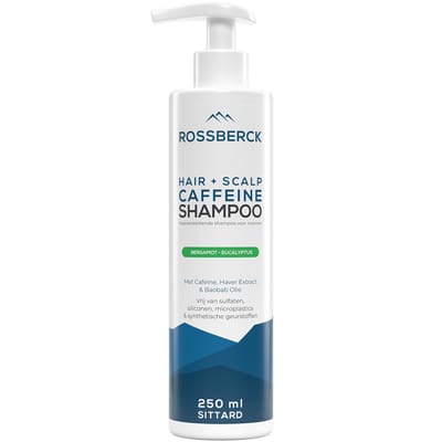 Rossberck Caffeïne Shampoo Mannen - Gevoelige Hoofdhuid - Sulfaatvrij - Bergamot & Eucalyptus - Haarverzorging - 250 ml