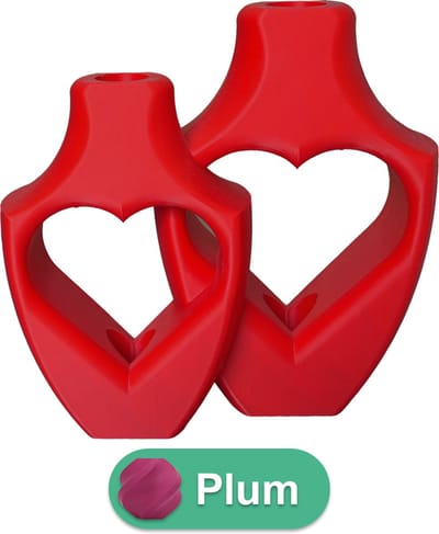 Alira Duo moderne vaas set – Decoratieve vaas - Plum - 3d geprinte vazen – geschikt voor droogbloemen - 20CM