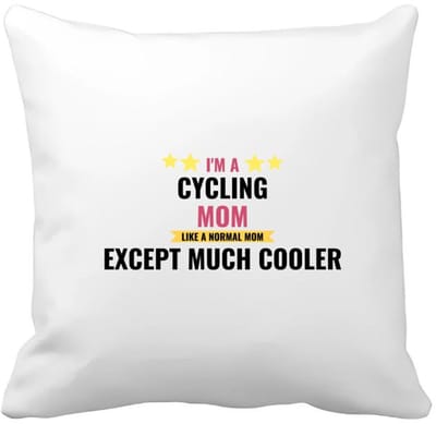Akyol - i'm a cycling mom like a normal mom except much cooler Kussen hoes - Mama - moeder die houdt van fietsen - moeder cadeautjes - moederdag - verjaardagscadeau - verjaardag - cadeau - geschenk - kado - gift - moeder artikelen - 40 bij 40 cm