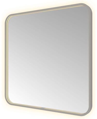 Hotbath &More SSQ80 Soft Square spiegel 80x80cm met verlichting, spiegelverwarming, kleurwissel, dimbaar en afstandsbediening geborsteld gunmetal PVD