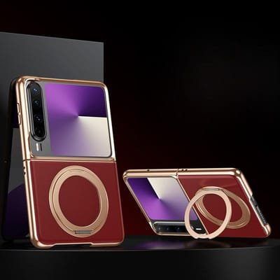 Huawei Purax Telefoonhoesje Opvouwbaar Verguld PX Roterende Standaard Magnetisch X Gegalvaniseerd Valbestendig Lederen Hoesje Huawei Pura X