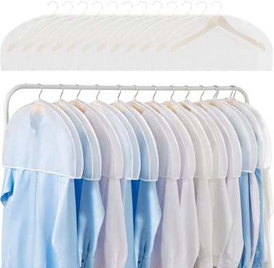 Dailygoods- Kledingzakken 12 stuks - Transparante Stofbescherming - Ademend - Mottenbestendig - Voor Kleding/Pakken - Medium Maat - Kledinghoezen