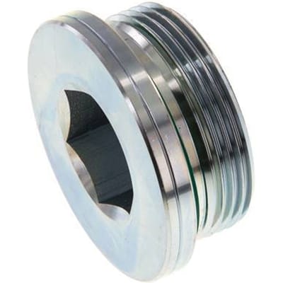 G 1 1/2'' Buitendraad Verzinkt Stalen Plug met Binnenzeskant en FKM Afdichting 250 Bar - FL1-M-EZF-112G-I