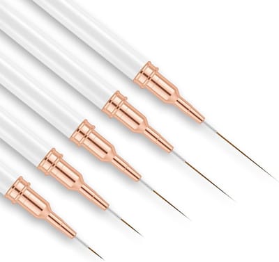 Set van 5 Nagelkunst Detailkwasten voor Gel, Fijne Lijnen en Franse Manicure voor Thuisgebruik en Salon