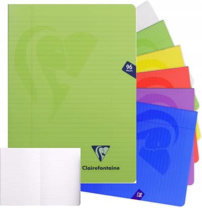 Thijox - Notitieboek A4 Gelijnd met Kantlijn - 96 Pagina's Wit Papier 90 g - Polypro Omslag - Trendy Mimesys in Willekeurige Kleur voor School, Werk e
