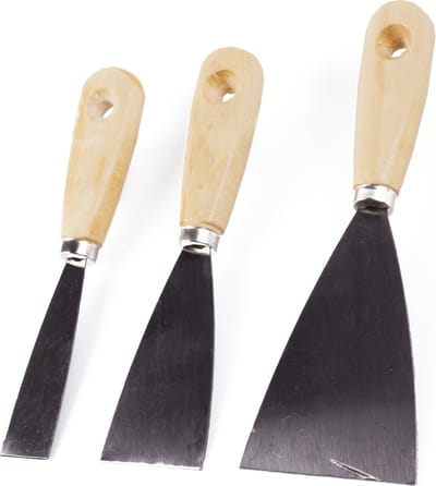 Benson Plamuurmessen set 3-delig - 30 mm - 50 mm - 80 mm - staal - hout