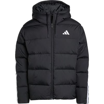 adidas Jas Heren Essentials Climawarm 3 Stripes Puffer Down Hooded Zwart - Maat XL