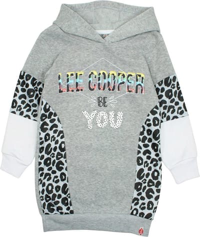 Lee Cooper Jurkje Sweaterdress Be You LC grijs Kids & Kind Grijs - Maat: 122/128