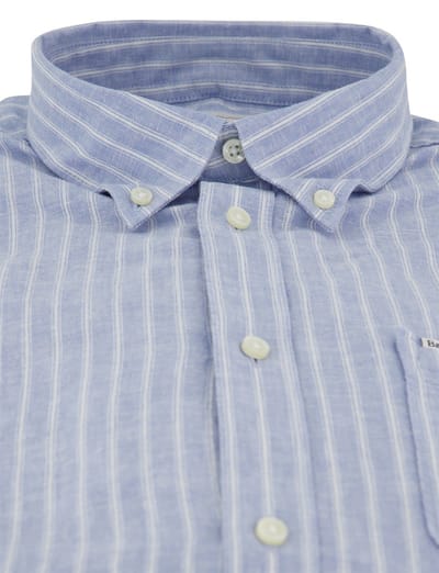 Overhemd Barbour Tailored Fit lichtblauw streepjes print