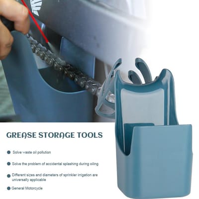 Outil Anti-Éclaboussures Huile Nettoyage Chaîne Vélo Moto Nettoyage Chaîne Boîte de Rangement Huile Sale bleu