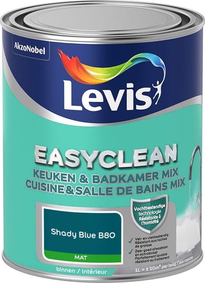 Levis - Easyclean Keuken & Badkamer Mix - Shady Blue B80 - Mengverf - 1 L